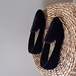 Birdies‎ Womens The Starling Black Velvet Loafer Size 7.5